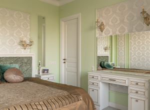 Спальня в зеленых тонах Спальня в зеленых тонах