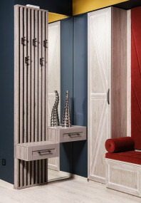 Прихожая с рейками Прихожая с рейками