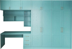 Детский распашной шкаф с рабочей зоной (шпон) Детский распашной шкаф с рабочей зоной (шпон)