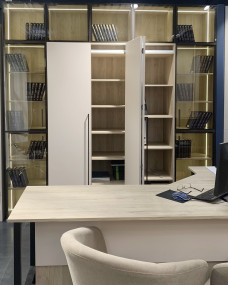 Библиотека с распашными/складными фасадами Библиотека с распашными/складными фасадами