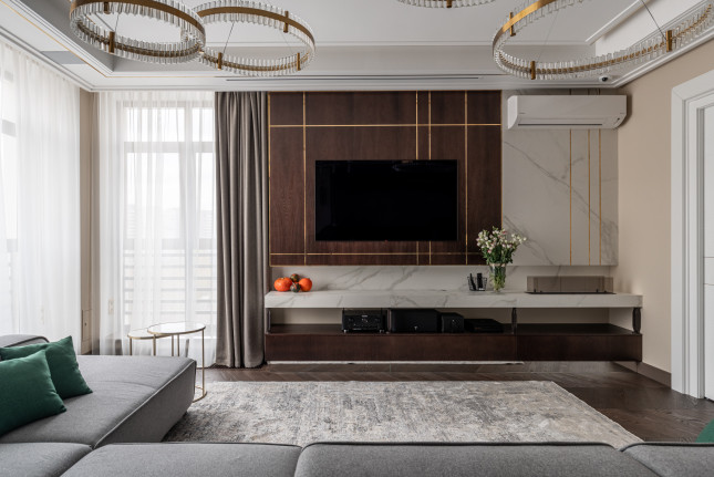 Тв-зона в гостиную из шпона Тв-зона в гостиную из шпона