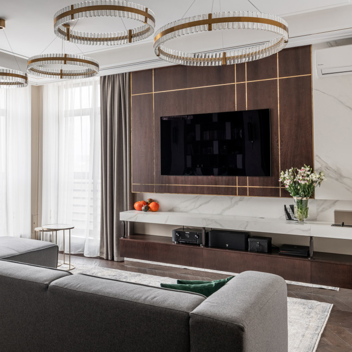 Тв-зона в гостиную из шпона Тв-зона в гостиную из шпона