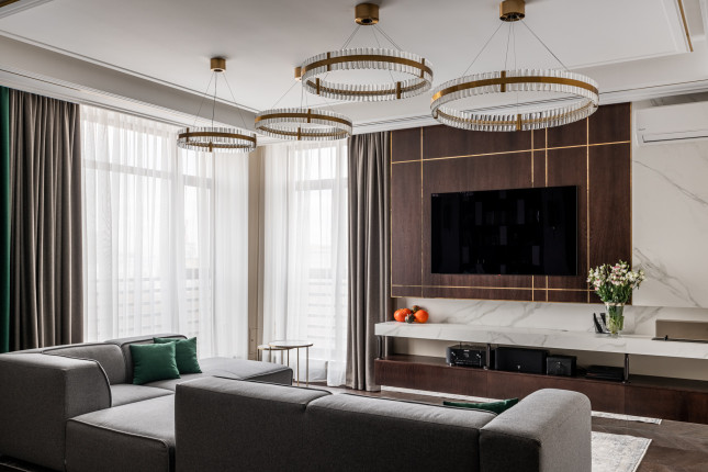 Тв-зона в гостиную из шпона Тв-зона в гостиную из шпона